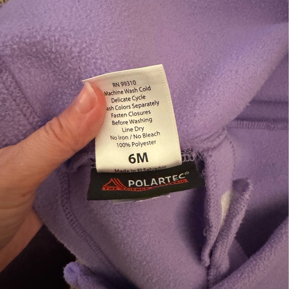 Widgeon Polartec Lavender Purple Fleece Hooded Wrap Jacket 6M - Picture 5 of 5